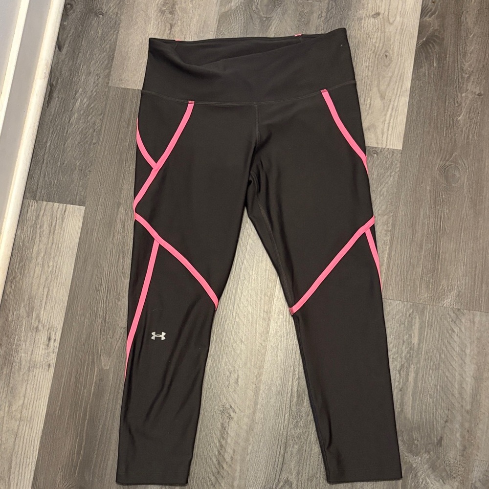 Under Armour Black Leggings with Pink Accents